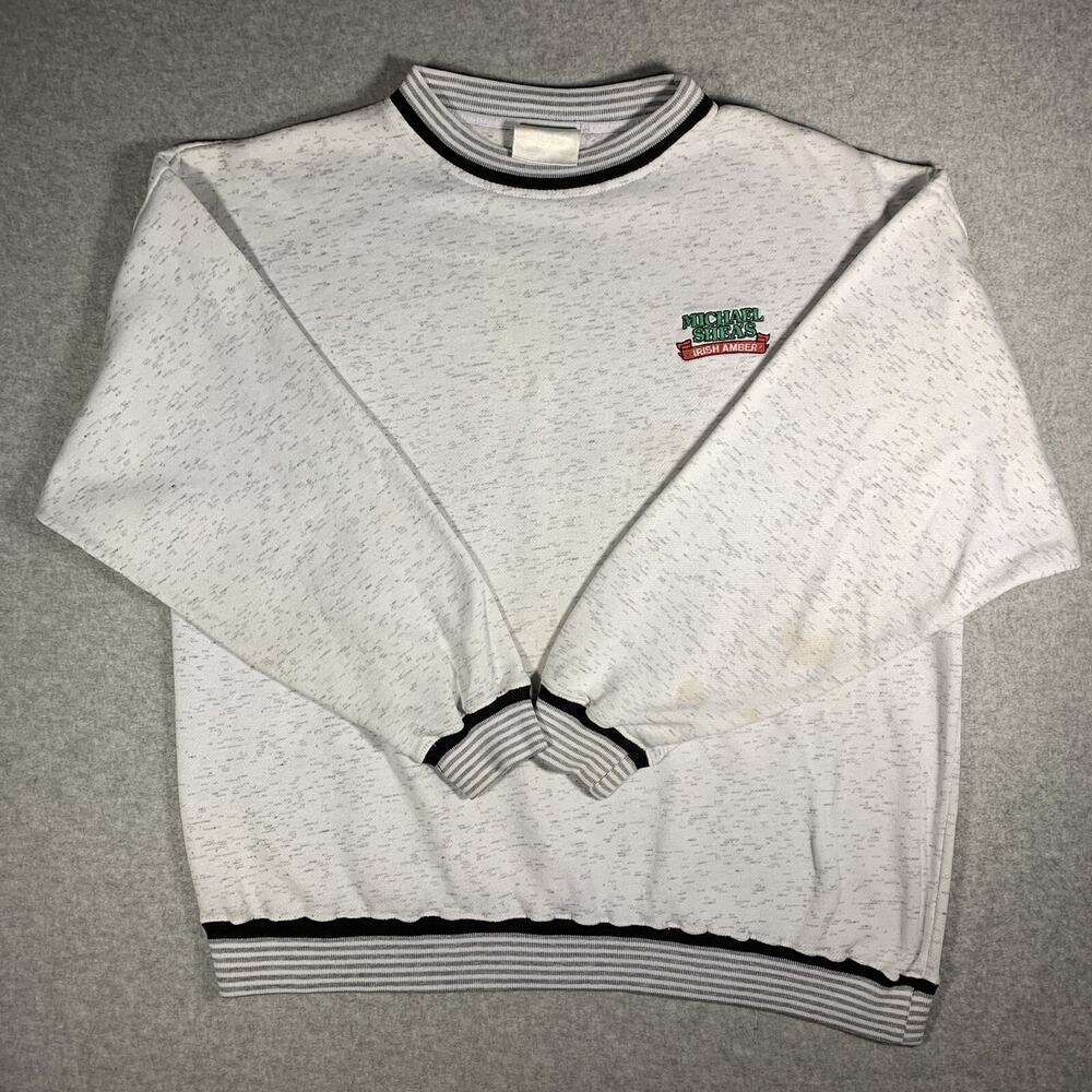 VTG Michael Shea’s Irish Amber Crewneck Sweater Men's Size Medium Ringer Sleeve
